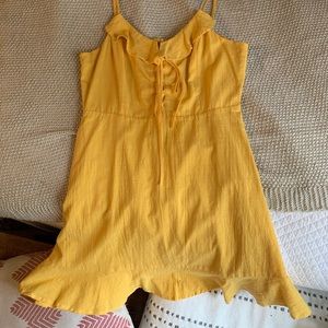 Lulus yellow ruffle dress